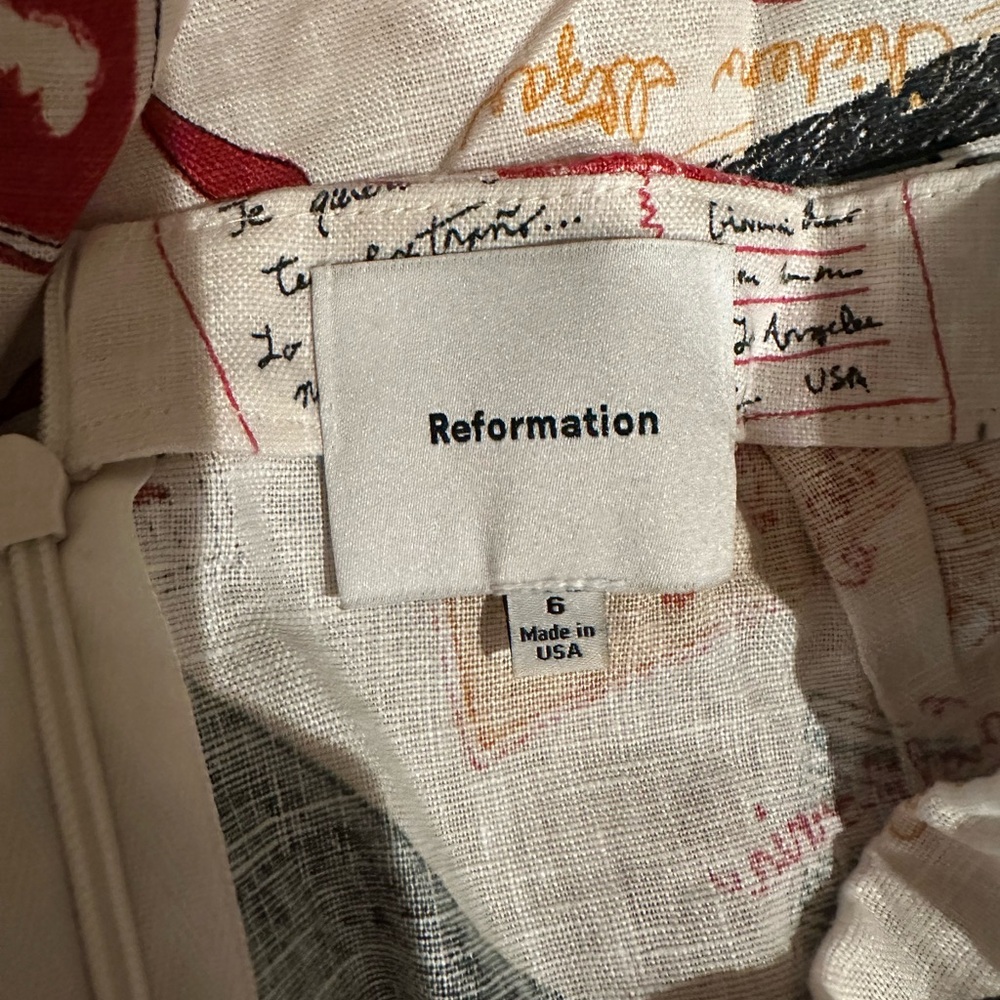 Reformation Eva Linen Skort Ivory - Size 6 - Picture 11 of 11
